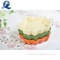 Multi Color Maple Leaf Form Ceramic Fruit Dish